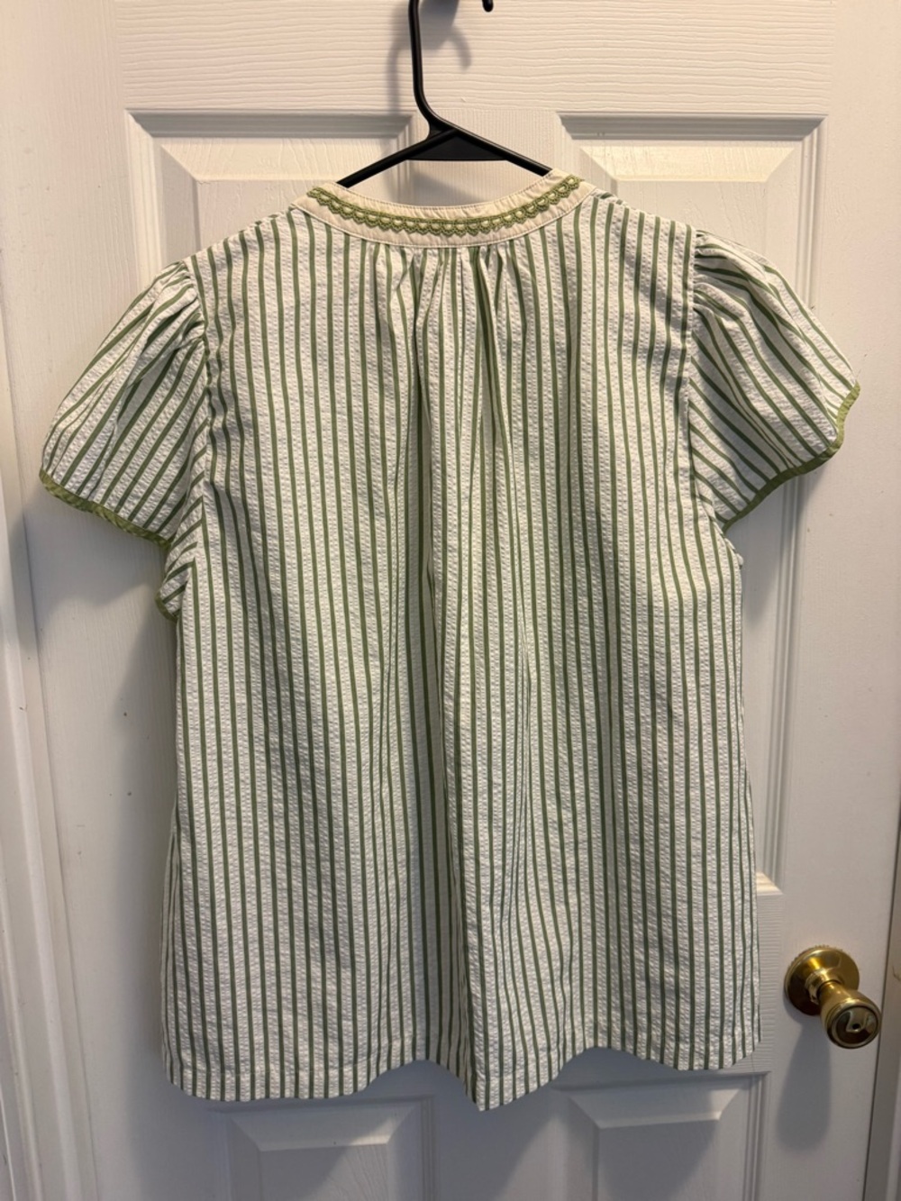 Umgee V-Neck Stripe Embroidered Top with Lace Trim - Picture 9 of 9